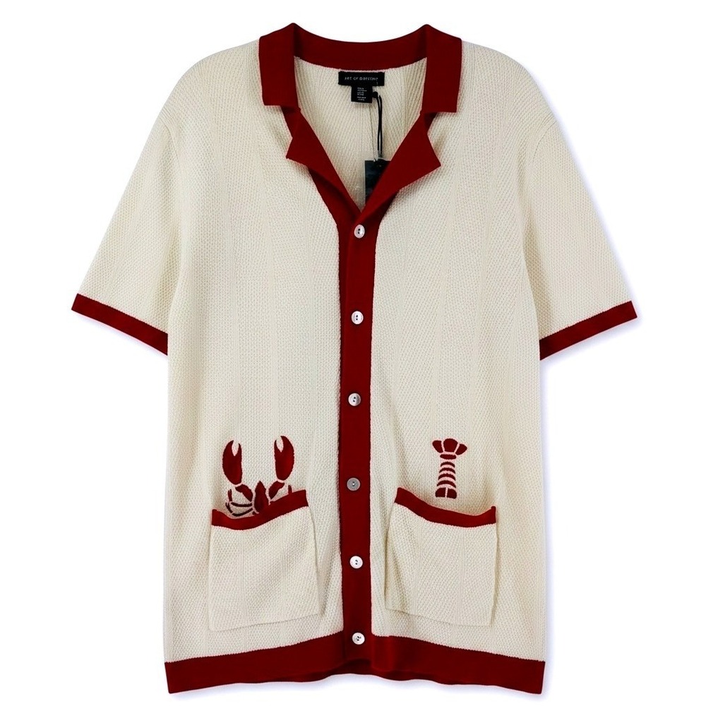 Art of Rhetoric Rat Pack Collection Knit Cardigan M Coastal Grandpa  NWT
